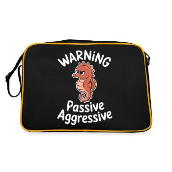 Avertissement Passif Agressif Hippocampe Humour - Sac Retro - noir/or - Dos