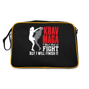 Krav Maga Frau Verteidigung Kampfsport - Retro Tasche - Schwarz/Gold - Hinten
