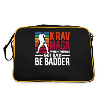 Krav Maga Retro Kampf Sport Verteidigung - Retro Tasche - Schwarz/Gold - Hinten