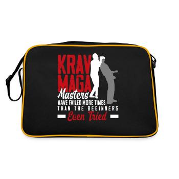 Krav Maga Trainer Sportler - Retro Tasche - Schwarz/Gold - Hinten