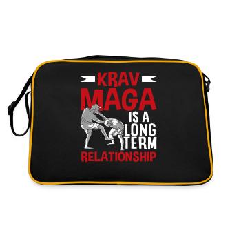 Krav Maga Lustiger Spruch Sport - Retro Tasche - Schwarz/Gold - Hinten