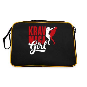 Krav Maga Mädchen Frau - Retro Tasche - Schwarz/Gold - Hinten