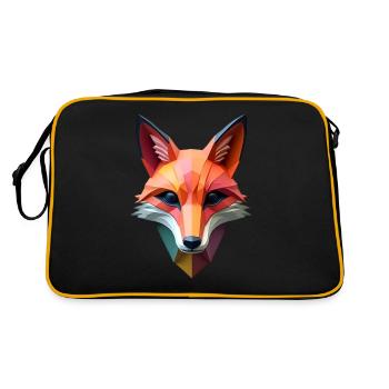 Fuchs Polygon Füchse Tier Motiv Kunst Fuchs - Retro Tasche - Schwarz/Gold - Hinten