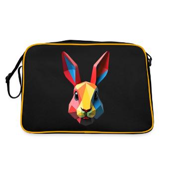 Lapin Polygone Lapin Motif Animal Art Lapins - Sac Retro - noir/or - Dos