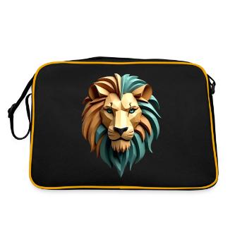Lion Polygone Lion Motif Animal Art Lion - Sac Retro - noir/or - Dos