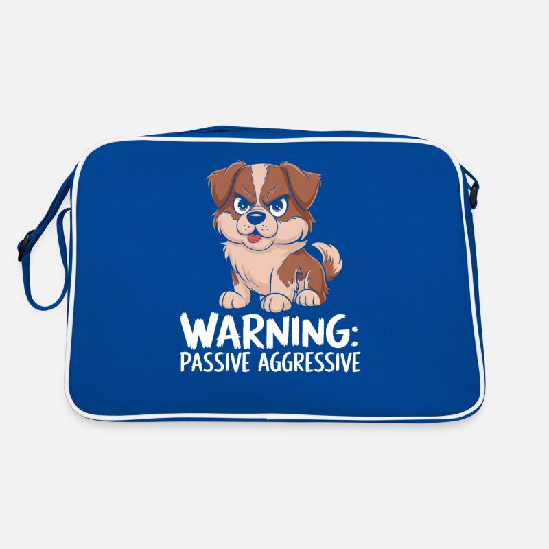 Warning: Passive Aggressive Dogs Cartoon Retro Bag