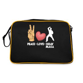 Krav Maga Friede Liebe Hobby - Retro Tasche - Schwarz/Gold - Hinten