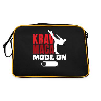 Krav Maga Modus An - Retro Tasche - Schwarz/Gold - Hinten
