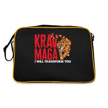 Krav Maga Tiger Sport Kampfgeist - Retro Tasche - Schwarz/Gold - Hinten