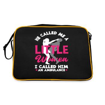 Krav Maga Frauen Motivation - Retro Tasche - Schwarz/Gold - Hinten