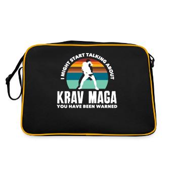 Krav Maga Hobby Passion Sportlerin - Retro Tasche - Schwarz/Gold - Hinten