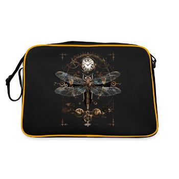 Libellule steampunk - Sac Retro - noir/or - Dos
