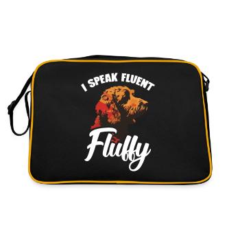 Bernedoodle, I speak fluently, fluffy - Retro Bag - black/gold - Back