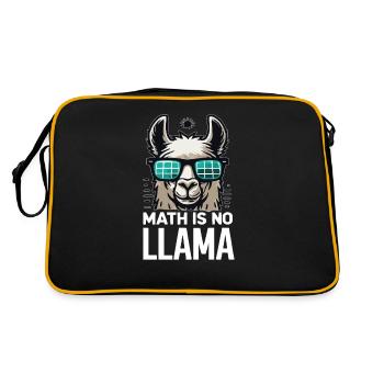 Mathe Ist Kein Lama-design - Retro Tasche - Schwarz/Gold - Hinten