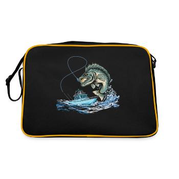 Pêche C’est tout le plaisir et les jeux jusqu’à ce que vous - Sac Retro - noir/or - Dos