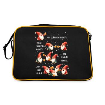 Noël Gnome Noël Tenue de fête de Noël drôle - Sac Retro - noir/or - Dos