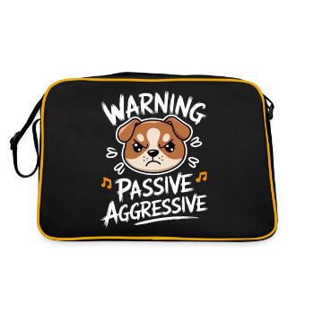 Avertissement Chien passif agressif - Sac Retro - noir/or - Dos