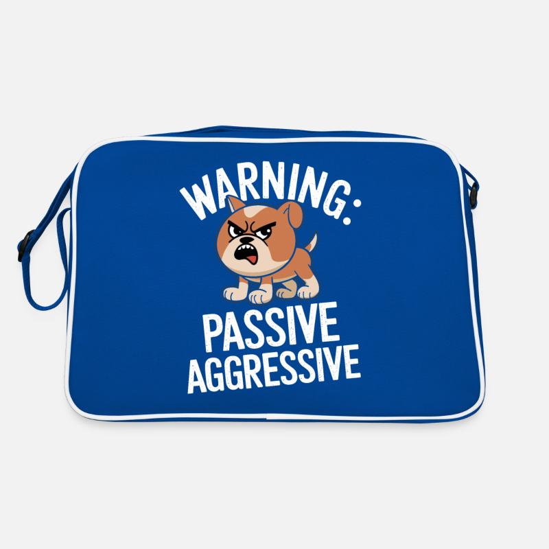 Warning: Passive Aggressive Dog Cartoon Retro Bag