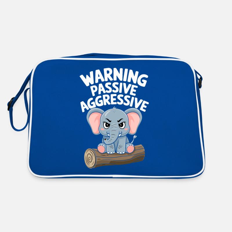 Beware Passive-Aggressive Funny Elephant Retro Bag