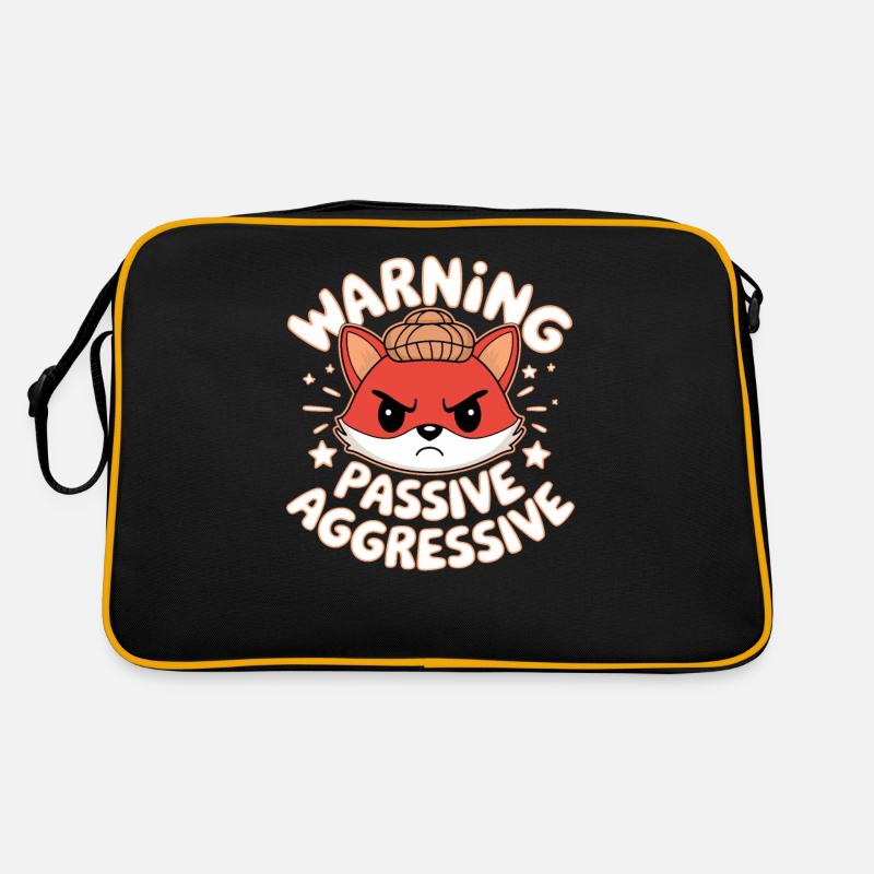 Warning Passive Aggressive Fuchs Illustration Retro Tasche