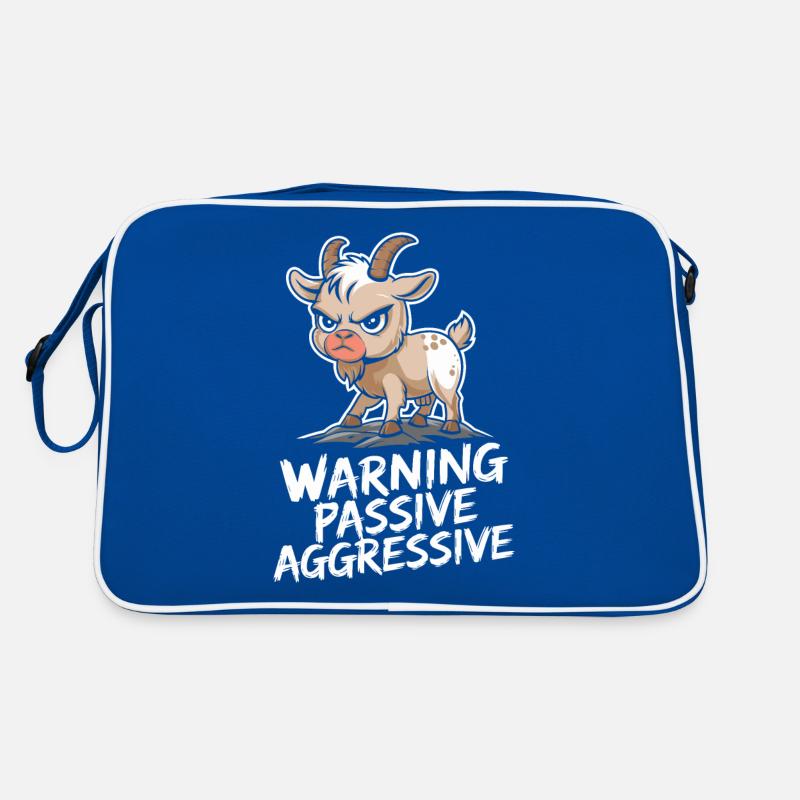 Warnung: Passiv Aggressiv Ziege Illustration Retro Tasche