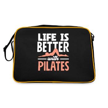La vie est meilleure avec le Pilates - Sac Retro - noir/or - Dos