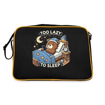 Zu faul zum Schlafen - Retro Tasche - Schwarz/Gold - Hinten