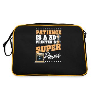 3D Printer Accessories Patience 3D Printer's Power - Retro Bag - black/gold - Back