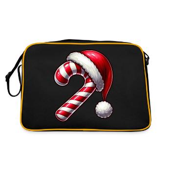Christmas candy cane with hat - Retro Bag - black/gold - Back