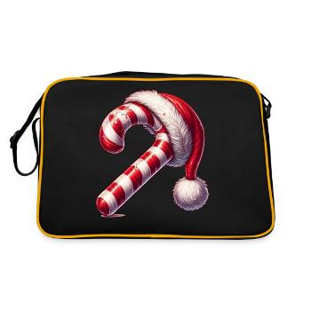 Christmas candy cane with hat - Retro Bag - black/gold - Back