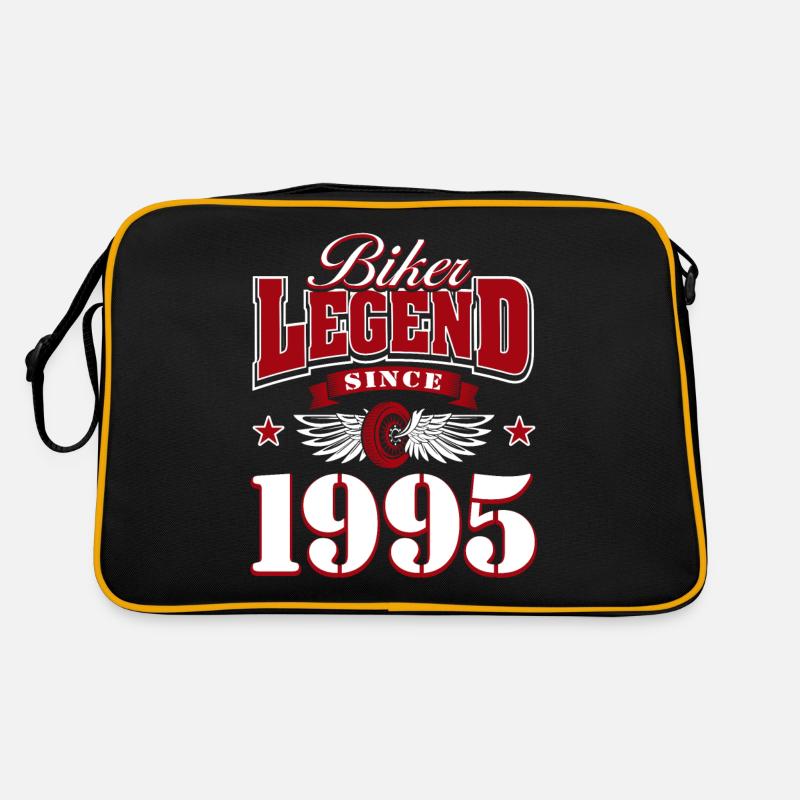 30. Geburtstag 1995 Motorrad Motorradfahrer - Retro Tasche - Schwarz/Gold