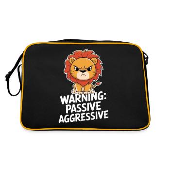 Avertissement : Passif, Agressif, Lion - Sac Retro - noir/or - Dos
