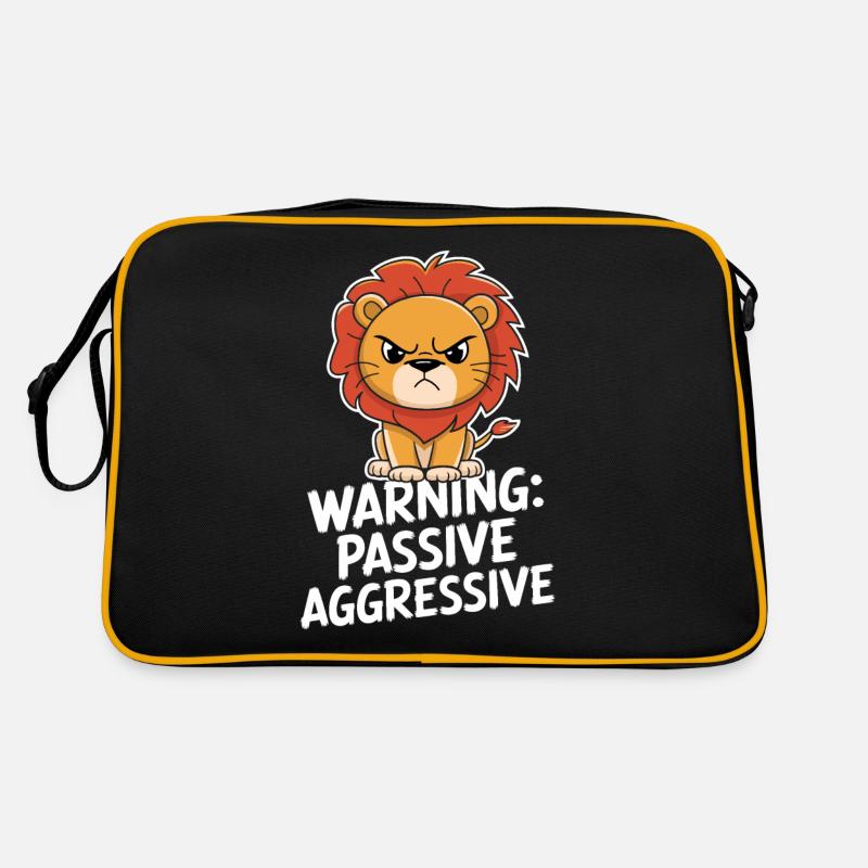 Warnung Passiv Aggressiv Löwe Retro Tasche