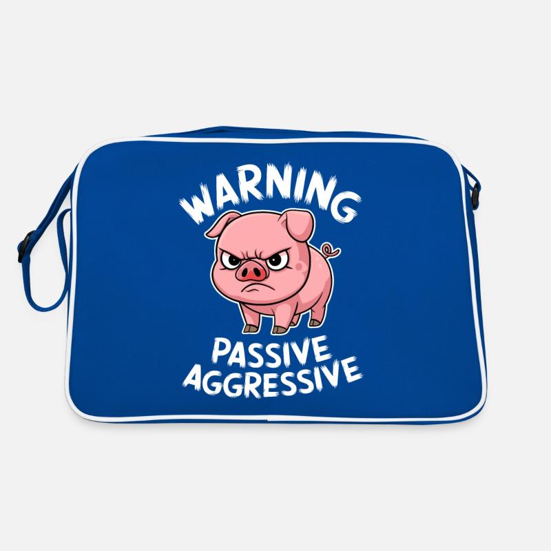 Vorsicht Passiv Aggressives Schwein Comic Retro Tasche