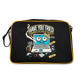 Haben Sie versucht, das Gerät aus- und wieder einz - Retro Tasche - Schwarz/Gold - Hinten