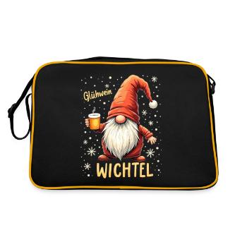 Noël Gnome Noël Tenue de fête de Noël drôle - Sac Retro - noir/or - Dos