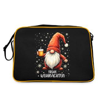 Christmas Gnome Christmas Party Outfit Funny - Retro Bag - black/gold - Back