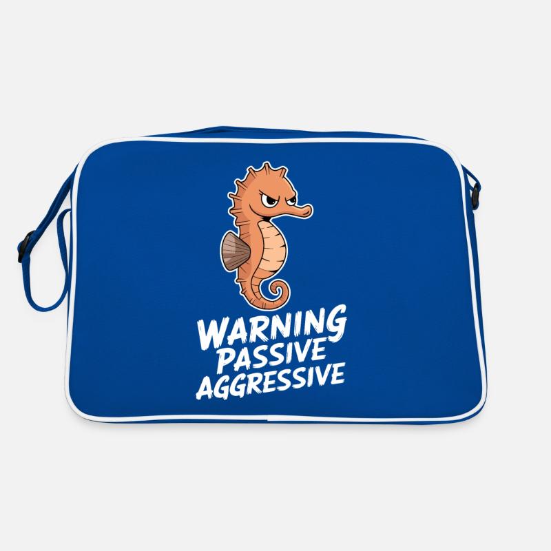 Warning, Passive, Aggressive, Seahorse, Humor Retro Bag