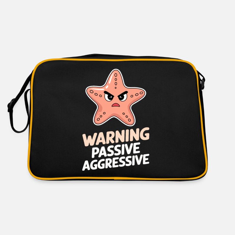 Warnung: Passiv Aggressiv Seestern Humor Retro Tasche