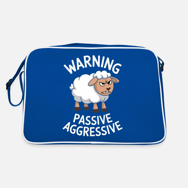 Warning Passive Aggressive Schaf Humor Retro Tasche