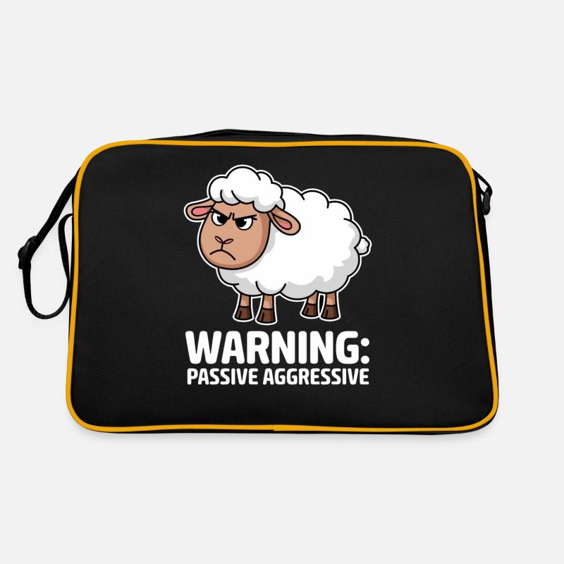 Achtung: Passiv-Aggressives Schaf Retro Tasche