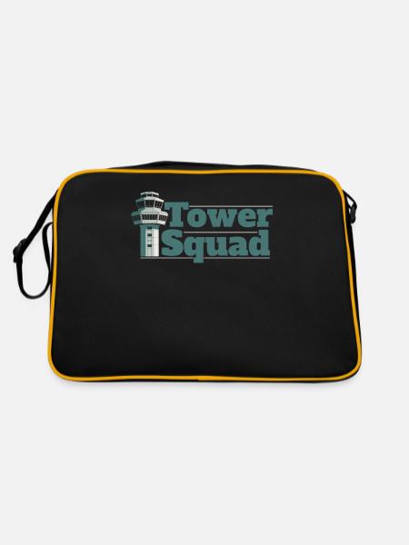 Fluglotse Kader - Retro Tasche - Schwarz/Gold - Hinten