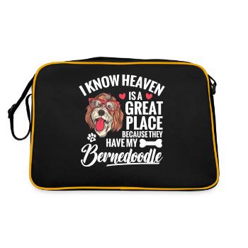 Dog Ew, folks. aw, a Brittany Spaniel - Retro Bag - black/gold - Back