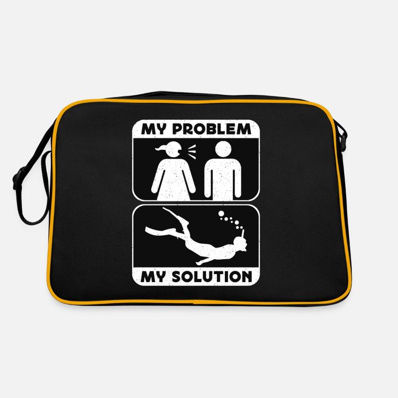 Snorkeling My Problem My Solution Pictogram Dad Retro Tasche
