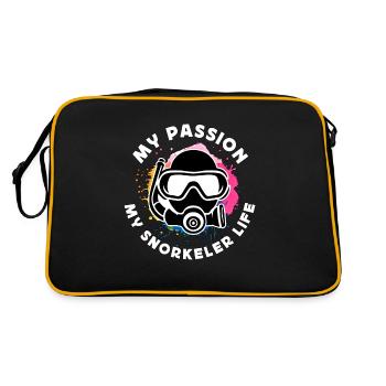 Snorkeling Ma passion Mon snorkeler Sports nautiques - Sac Retro - noir/or - Dos