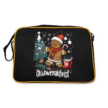 "Mulled Wine Activist" - Christmas Mulled Wine - Retro Bag - black/gold - Back