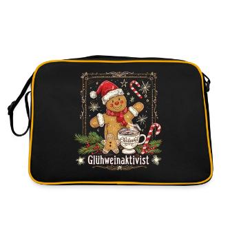 "Mulled Wine Activist" - Christmas Mulled Wine - Retro Bag - black/gold - Back