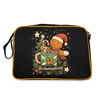 "Mulled Wine Activist" - Christmas Mulled Wine - Retro Bag - black/gold - Back
