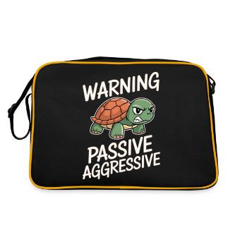 Avertissement Tortue passive agressive - Sac Retro - noir/or - Dos