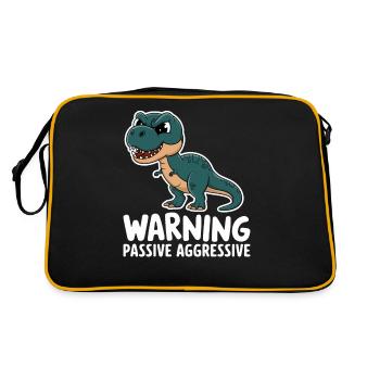 Avertissement Passif Agressif Dino Humour - Sac Retro - noir/or - Dos